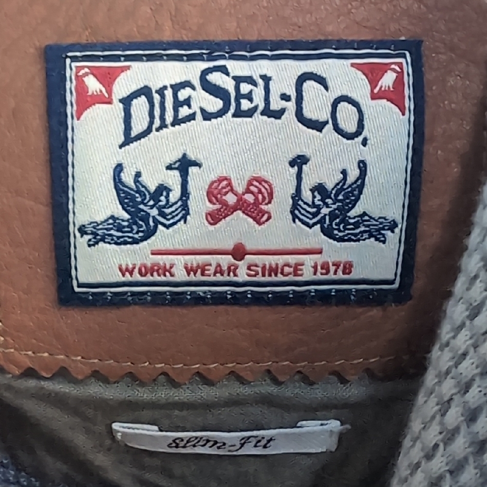 Diesel Co. Men's Waffle Knit Slim Fit Hoodie With Leather Accents Size Large - Picture 2 of 8